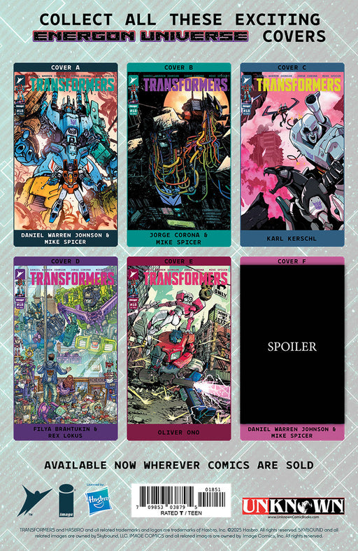 Transformers #18 Unknown Comic Tyler Kirkham Negative Space Virgin Var (03/12/2025) - for just $40! 