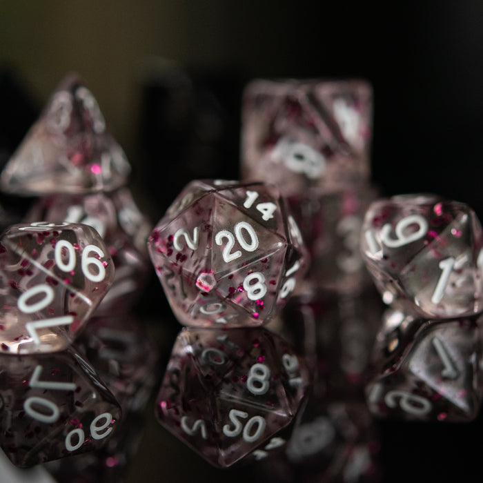 Think Pink Acrylic Dice Set - Just $9.99! Shop now at Retro Gaming of Denver