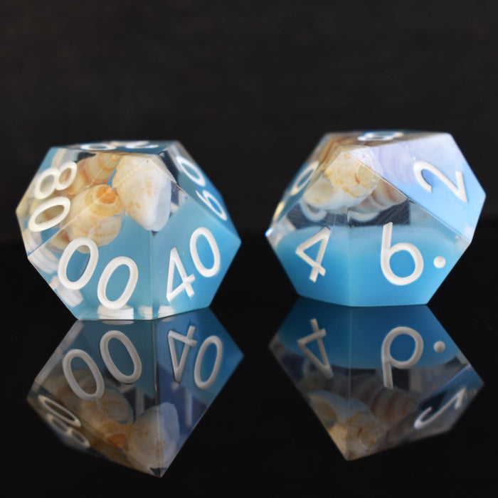 Tide Pool Sharp-Edged Resin Dice Set - Just $39.99! Shop now at Retro Gaming of Denver