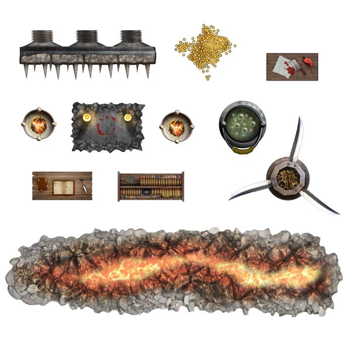 Battle Mats: Add On Scenery - Dungeon Decorations - for just $12.99! 