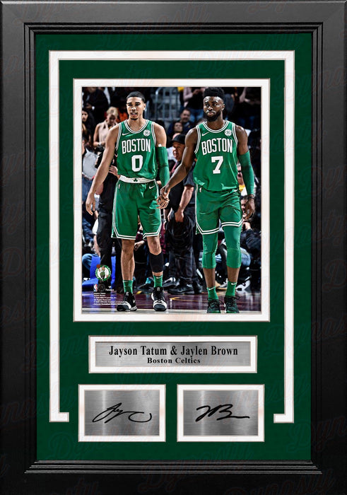 Jayson Tatum and Jaylen Brown Boston Celtics 8x10 Framed Basketball Photo with Engraved Autographs - for just $79.99! 