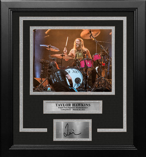 Taylor Hawkins Final Performance 8" x 10" Framed Photo with Engraved Autograph - for just $79.99! 