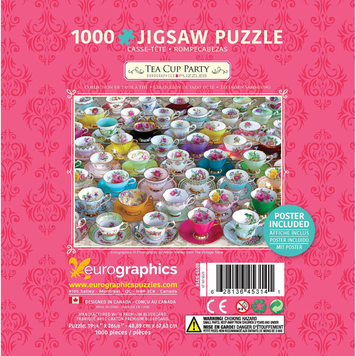 Tea Cup Party 1000 Piece Jigsaw Puzzle in Tin Eurographics - for just $23.99! 