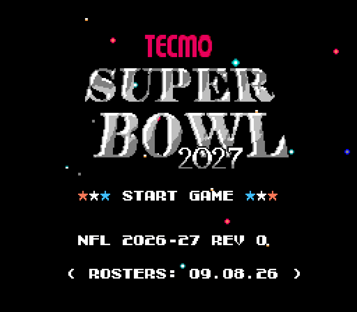 Tecmo Super Bowl 2027 NES Reproduction - for just $49.99! 