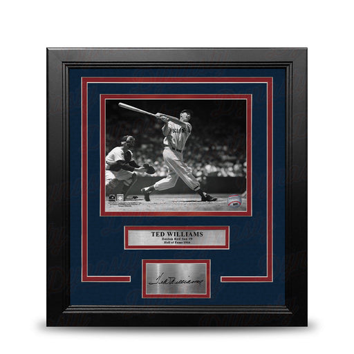 Ted Williams Swing Boston Red Sox 8" x 10" Framed Baseball Photo with Engraved Autograph - for just $79.99! 