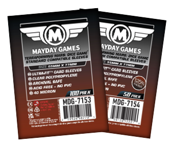 "Terraforming Mars: Dice Game" Compatible Sleeves (55x77mm) - for just $2.75! 