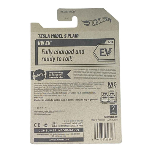 Hot Wheels Tesla Model S Plaid - EV Series 1/10 (Packaging Damage) - for just $1.74! 