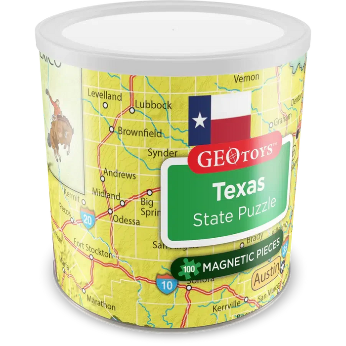 Texas State 100 Piece Magnetic Jigsaw Puzzle Geotoys - for just $11.99! 