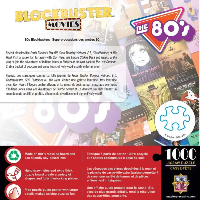 The 80's Blockbuster Movies 1000 Piece Jigsaw Puzzle MasterPieces - for just $17.99! 