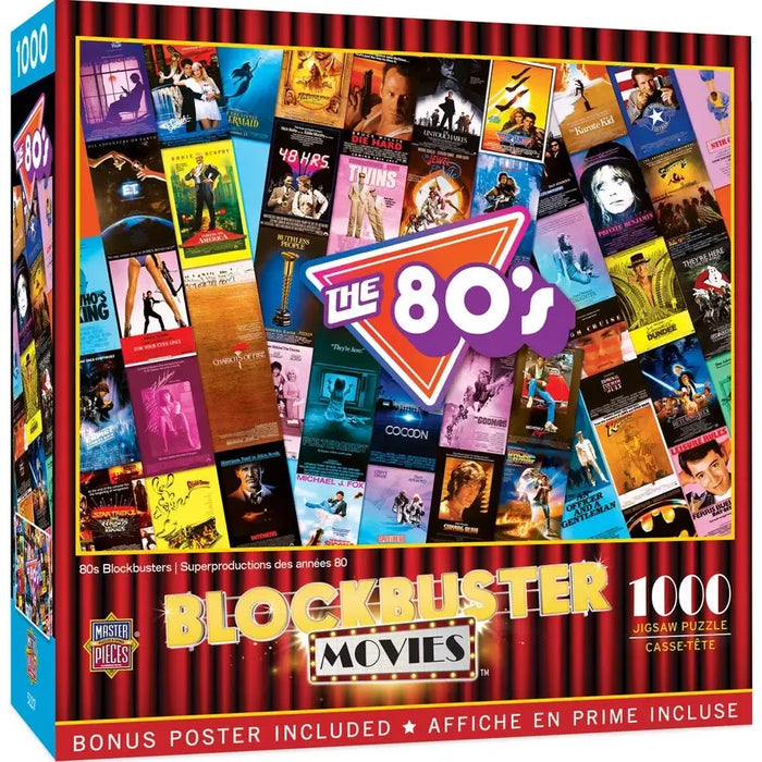 The 80's Blockbuster Movies 1000 Piece Jigsaw Puzzle MasterPieces - for just $17.99! 