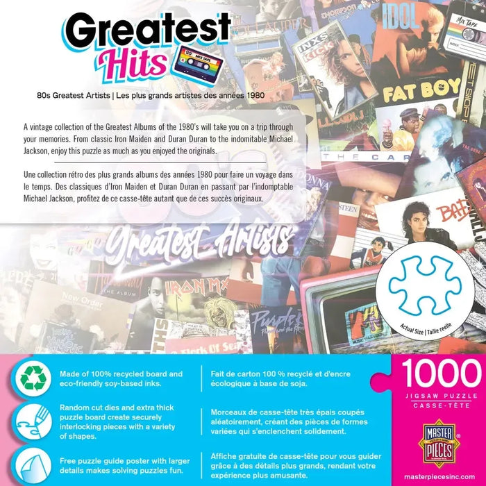 The 80's Greatest Hits Artists 1000 Piece Jigsaw Puzzle MasterPieces - for just $17.99! 