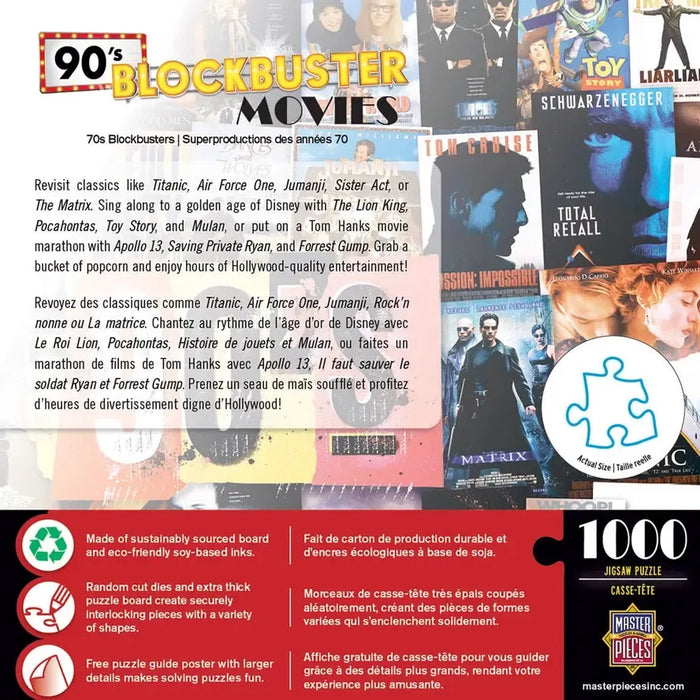 The 90's Blockbuster Movies 1000 Piece Jigsaw Puzzle MasterPieces - for just $17.99! 
