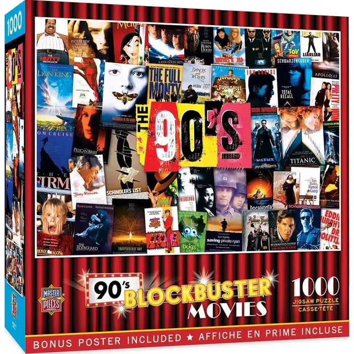 The 90's Blockbuster Movies 1000 Piece Jigsaw Puzzle MasterPieces - for just $17.99! 