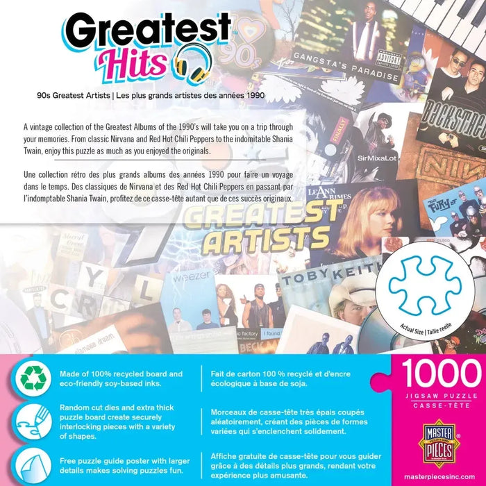The 90's Greatest Hits Artists 1000 Piece Jigsaw Puzzle MasterPieces - for just $17.99! 