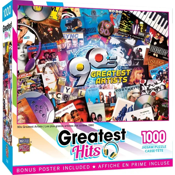 The 90's Greatest Hits Artists 1000 Piece Jigsaw Puzzle MasterPieces - for just $17.99! 