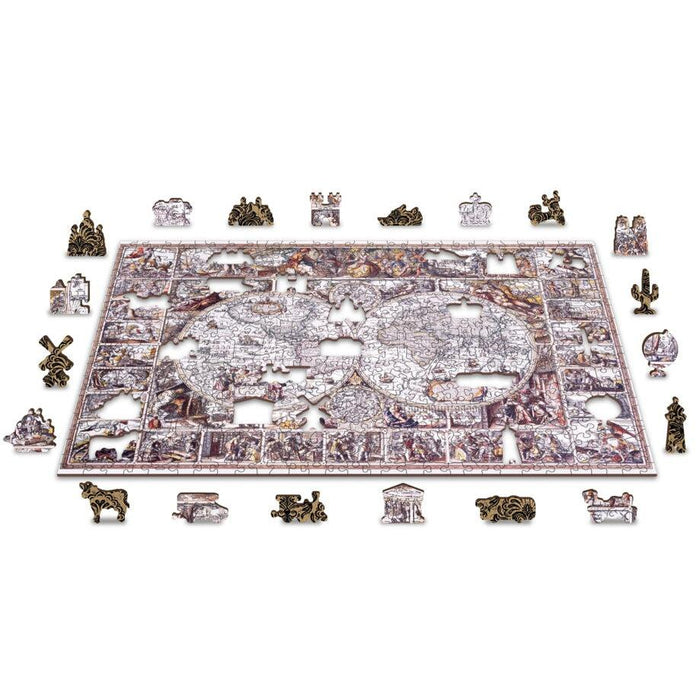 The Age of Exploration Map 505 Piece Wood Jigsaw Puzzle Wooden City - for just $27.99! 