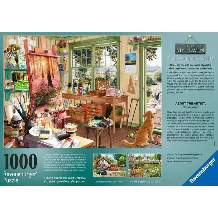The Artist's Shed No. 11 My Haven 1000 Piece Jigsaw Puzzle Ravensburger - for just $24.99! 
