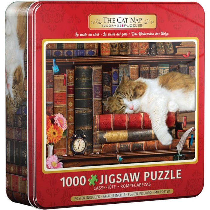 The Cat Nap 1000 Piece Jigsaw Puzzle in Tin Eurographics - for just $23.99! 