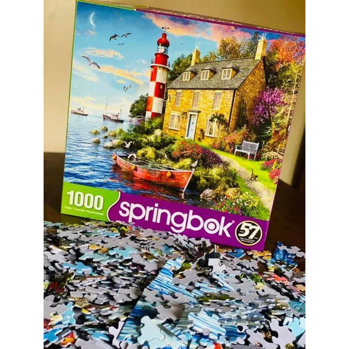 The Cottage Lighthouse 1000 Piece Jigsaw Puzzle Springbok - for just $19.99! 
