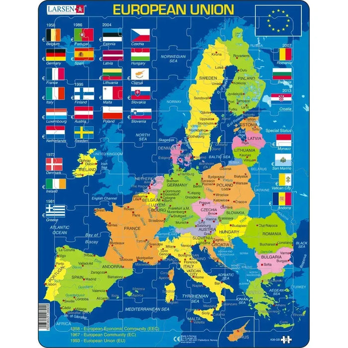 The European Union 70 Piece Tray Jigsaw Puzzle Larsen - for just $11.99! 