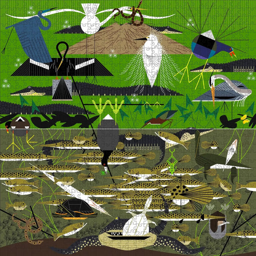 The Everglades by Charley Harper 1000 Piece Jigsaw Puzzle Pomegranate - for just $24.99! 