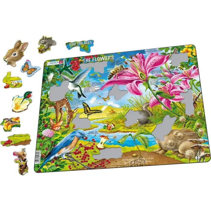 The Flowers & the Bees 55 Piece Tray Jigsaw Puzzle Larsen - for just $11.99! 