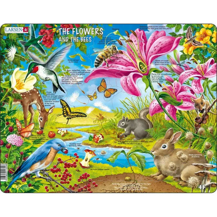 The Flowers & the Bees 55 Piece Tray Jigsaw Puzzle Larsen - for just $11.99! 