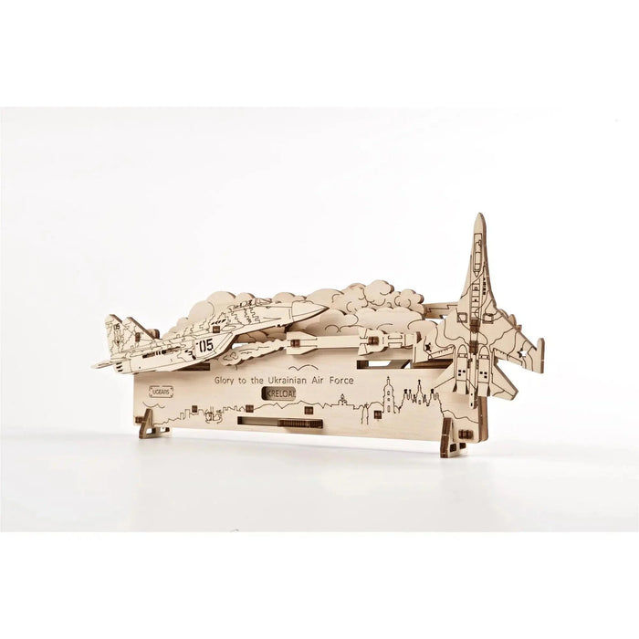 The Ghost of Kyiv Attacks Wood Model Kit UGEARS - for just $15.99! 