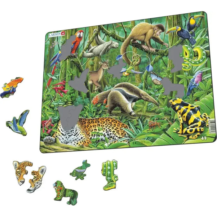 The Lush South American Rainforest 70 Piece Tray Jigsaw Puzzle Larsen - for just $11.99! 