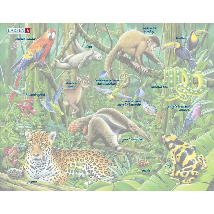 The Lush South American Rainforest 70 Piece Tray Jigsaw Puzzle Larsen - for just $11.99! 
