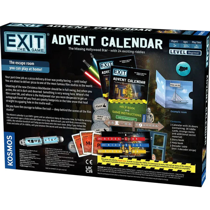 The Missing Hollywood Star Advent Calendar - Exit the Escape Room Game - Kosmos - for just $49.99! 