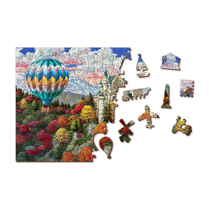 The Neuschwanstein Castle 505 Piece Wood Jigsaw Puzzle Wooden City - for just $27.99! 