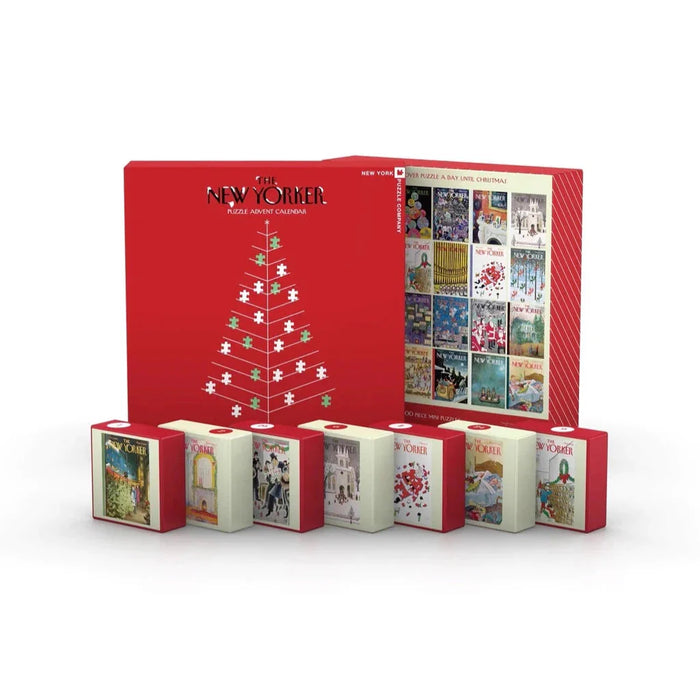 The New Yorker Advent Calendar - 24 Set of 100 Piece Mini Jigsaw Puzzles NYPC - for just $199.99! 
