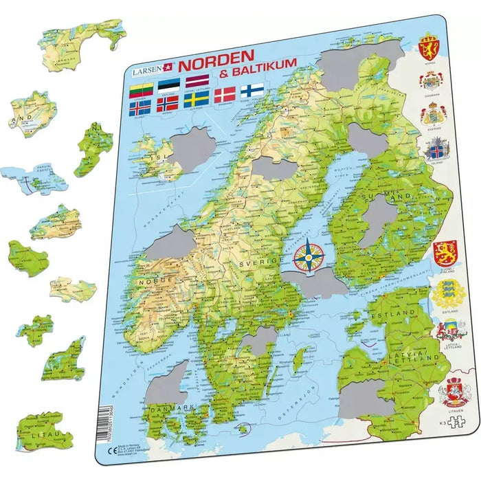 The Nordics & the Baltics 75 Piece Tray Jigsaw Puzzle Larsen - for just $11.99! 
