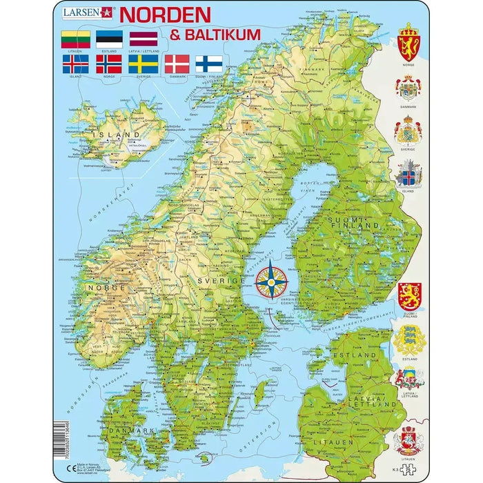 The Nordics & the Baltics 75 Piece Tray Jigsaw Puzzle Larsen - for just $11.99! 