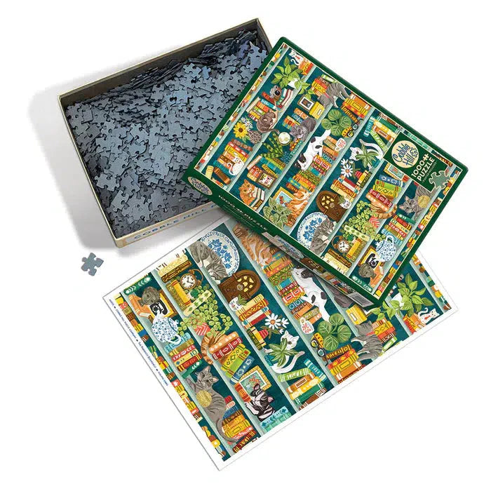 The Purrfect Bookshelf 1000 Piece Jigsaw Puzzle Cobble Hill - for just $19.99! 