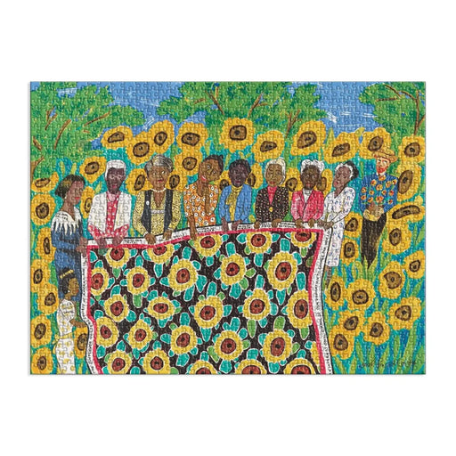The Sunflower Quilting Bee at Ares 1000 Piece Jigsaw Puzzle Galison - for just $19.99! 