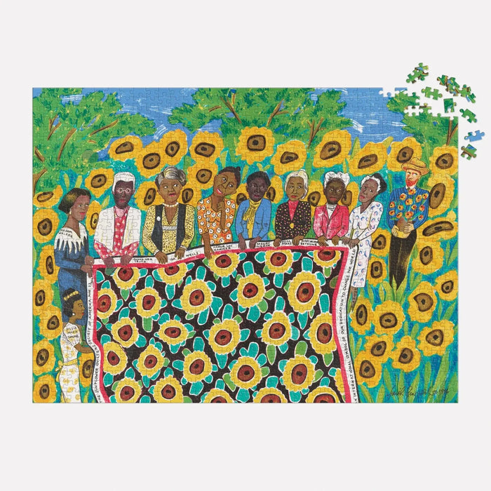 The Sunflower Quilting Bee at Ares 1000 Piece Jigsaw Puzzle Galison - for just $19.99! 