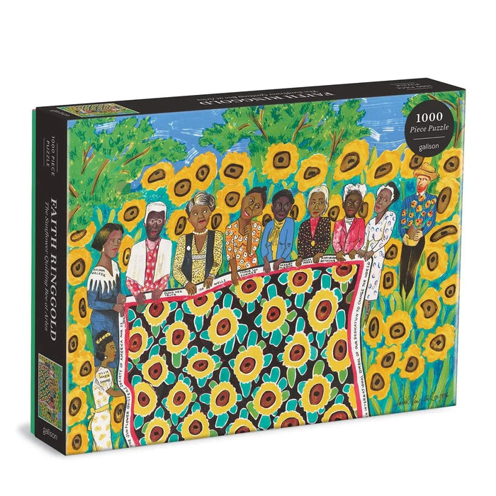 The Sunflower Quilting Bee at Ares 1000 Piece Jigsaw Puzzle Galison - for just $19.99! 