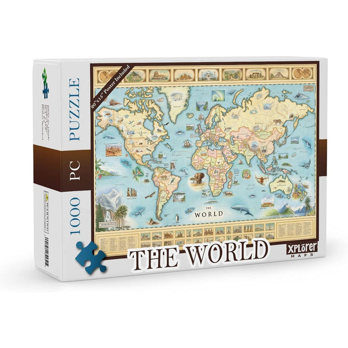 The World 1000 Piece Jigsaw Puzzle Xplorer Maps - for just $24.99! 