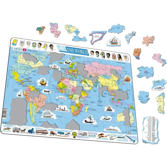 The World Map 107 Piece Tray Jigsaw Puzzle Larsen - for just $11.99! 