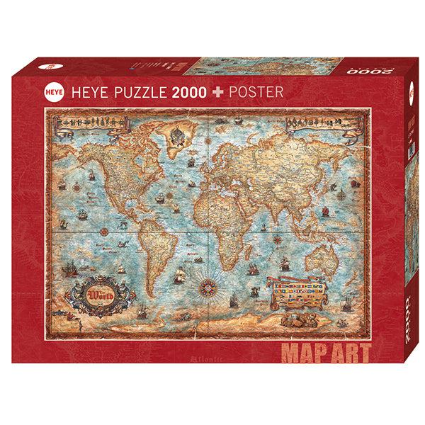 The World Map Art 2000 Piece Jigsaw Puzzle Heye - for just $49.99! 