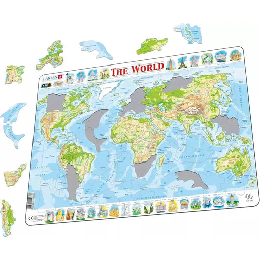 The World Topographic Map 80 Piece Tray Jigsaw Puzzle Larsen - for just $11.99! 