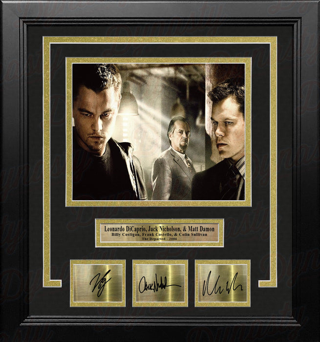 Leonardo DiCaprio Jack Nicholson & Matt Damon The Departed 8x10 Framed Photo with Laser Autographs - for just $79.99! 