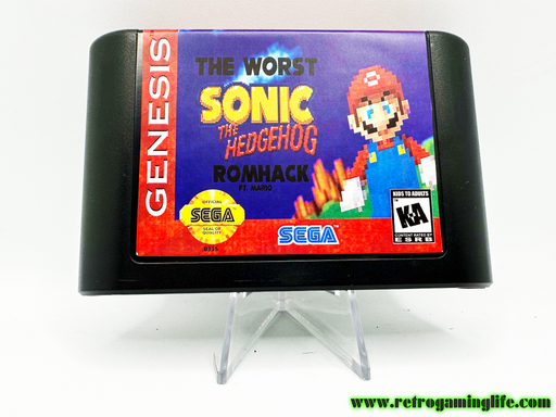 The Worst Sonic the Hedgehog Rom Hack Video Game Reproduction Game Cart Sega Genesis - for just $19.99! 