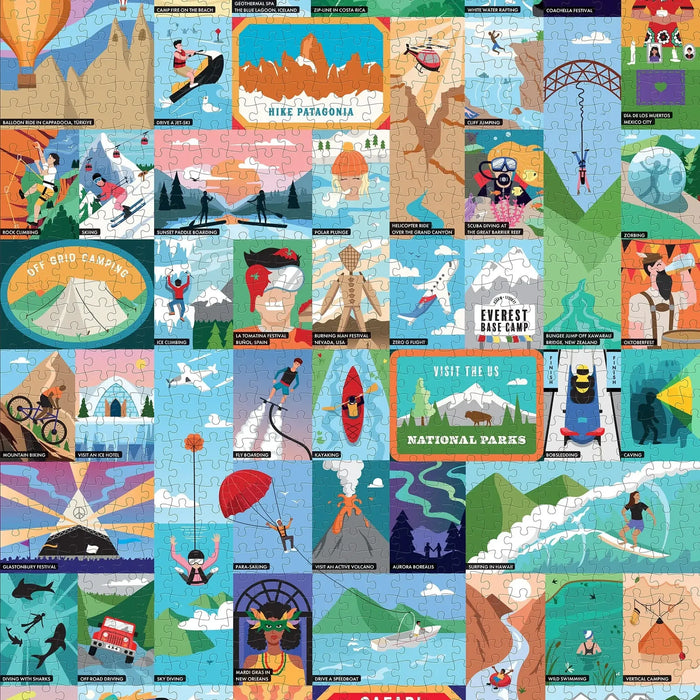 Thrilling Experiences for Adventure Seekers Bucket List 1000 Piece Jigsaw Puzzle Ridley - for just $24.99! 