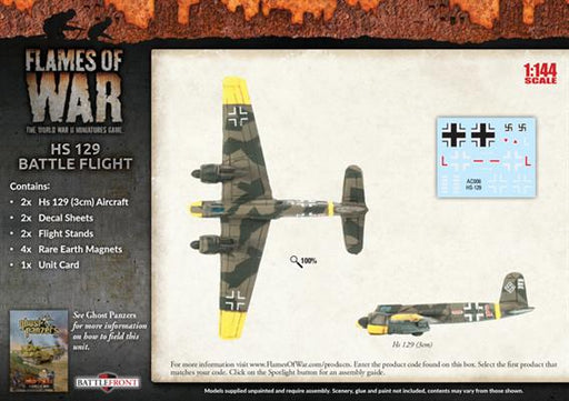 Flames of War: German HS 129 Battle Flight (Mid War) - for just $30! 