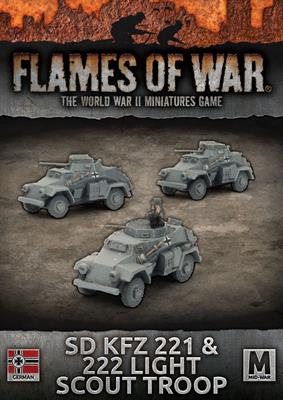 Flames of War: German SD KFZ 221 and 222 Light Scout Troop (Mid War) - for just $30! 