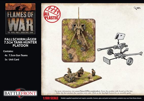 Flames of War: German Fallschirmjäger 7.5cm Tank Hunter Platoon (Late War) - for just $40! 