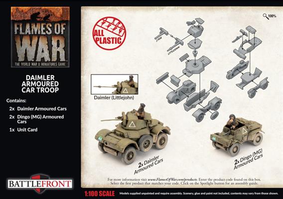 Flames of War: British Daimler Armoured Car Troop (Late War) - for just $20! 